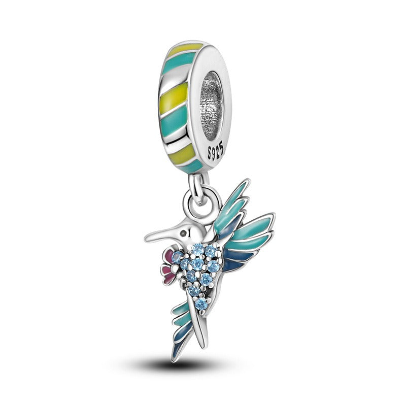 Blue Diamond Hummingbird Charm