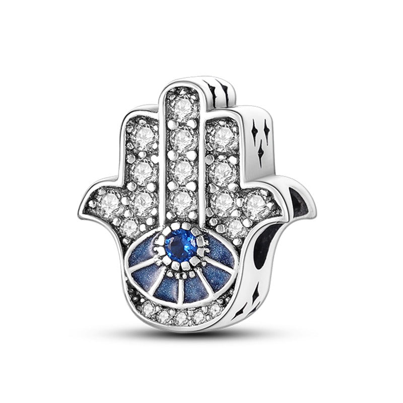 Diamond Hamsa & Turkish Eye Charm