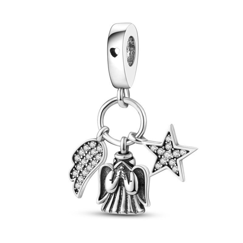 Diamond Angel and Star Charm