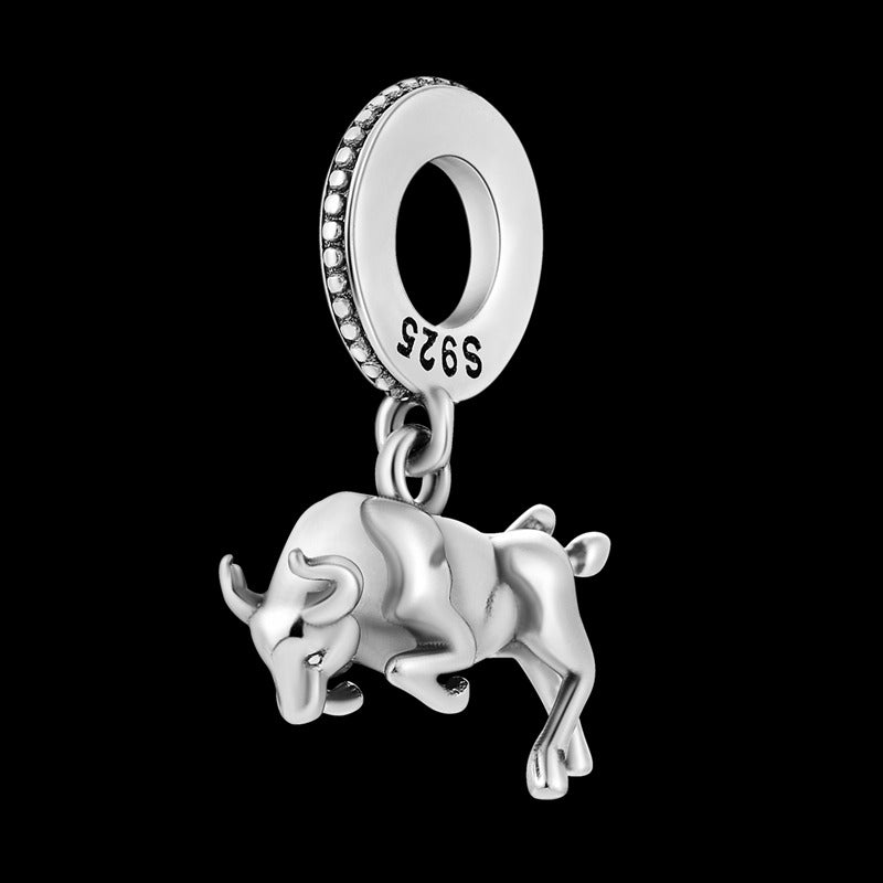 Silver Bull Charm