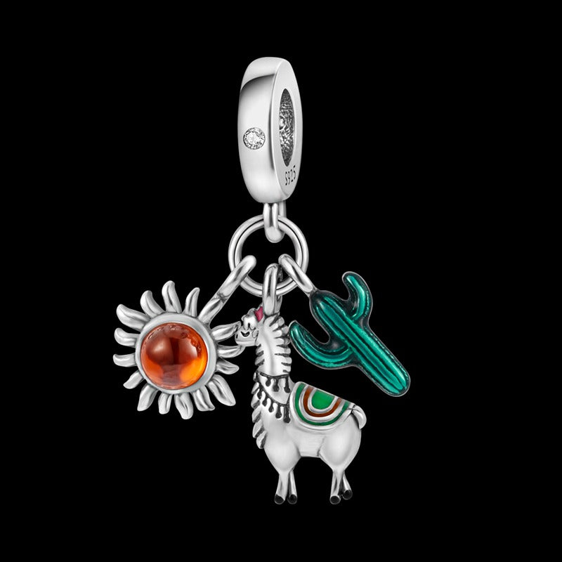 Llama & Cactus Charm