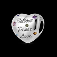 Thumbnail for Believe, Peace & Love Heart Charm