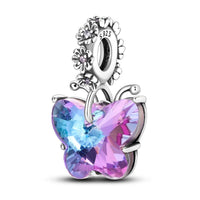 Thumbnail for Multicolored Butterfly with Flowers Charm