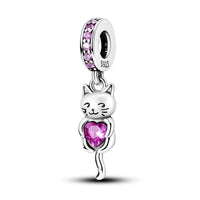 Thumbnail for Kitty Charm with Heart Gemstone