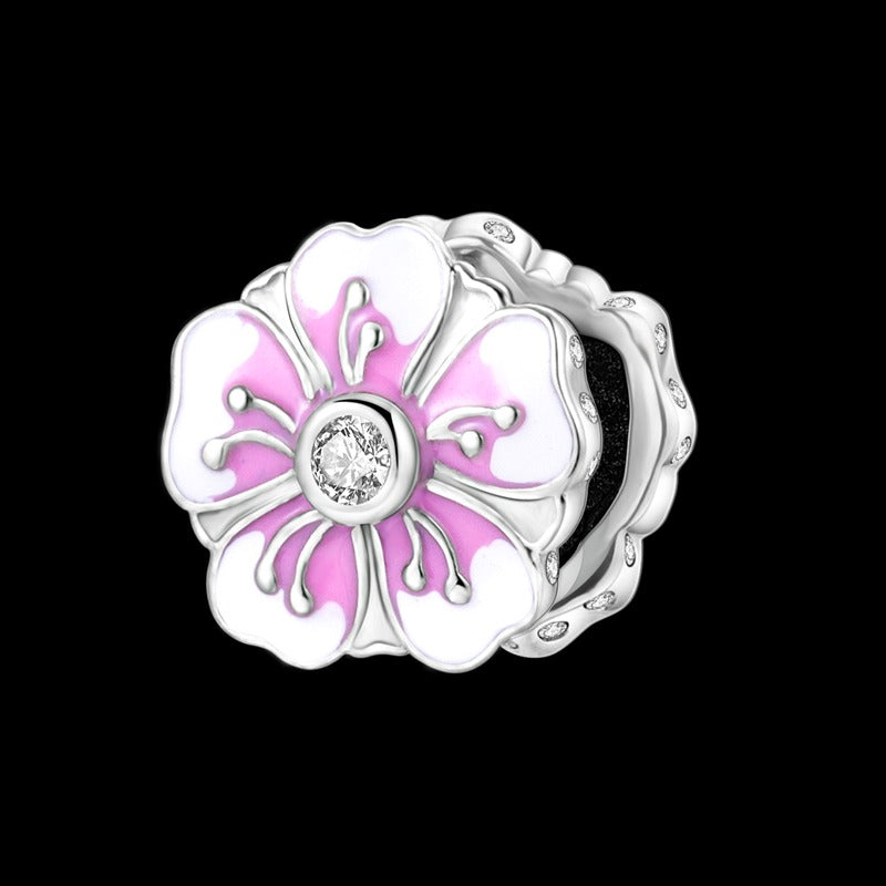 Silver Rose Flower Charm