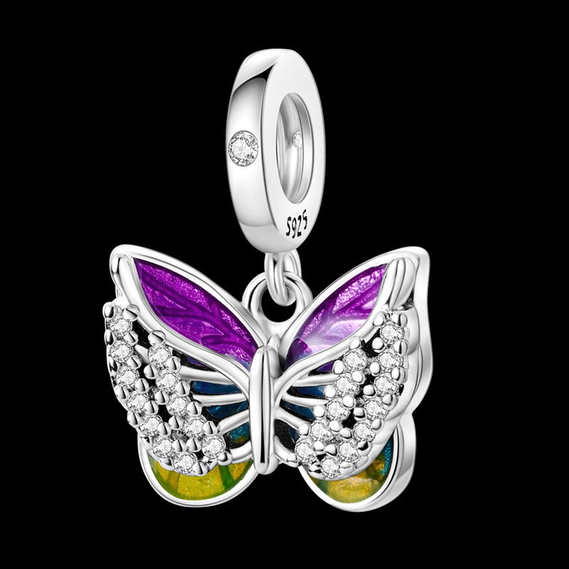 Purple Diamond Butterfly Charm