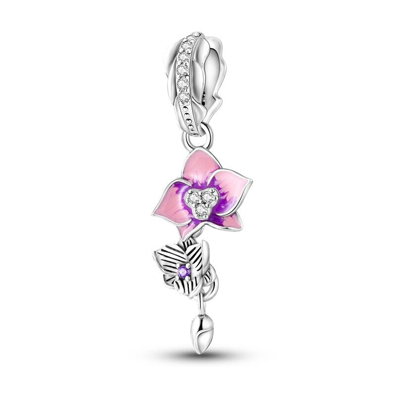 Pink Twisted Flower Charm