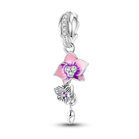 Thumbnail for Pink Twisted Flower Charm