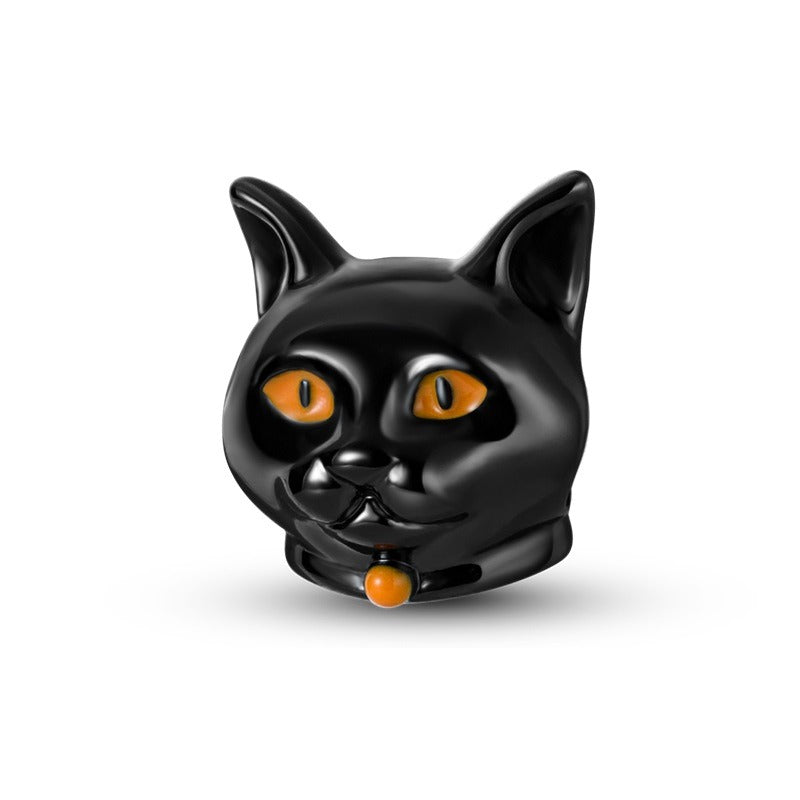 Black Cat Head Charm