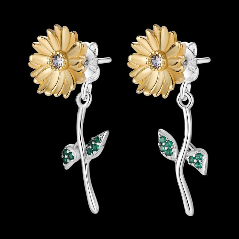 Sunflower Stem Earrings.