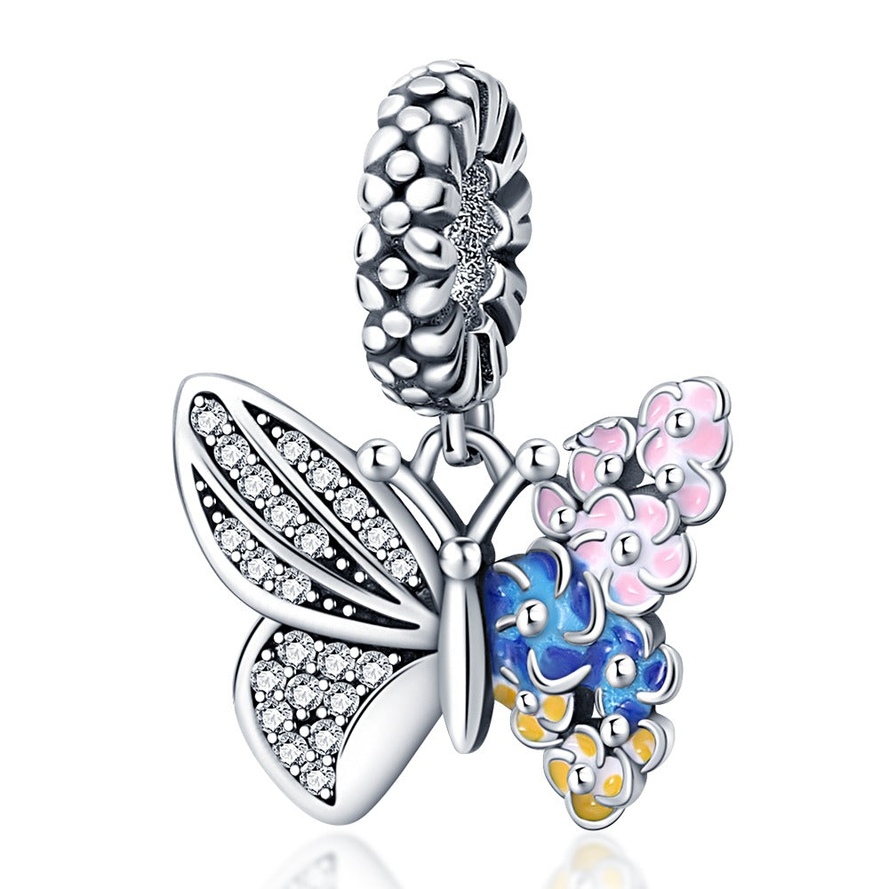 Butterfly with Flowers Charm