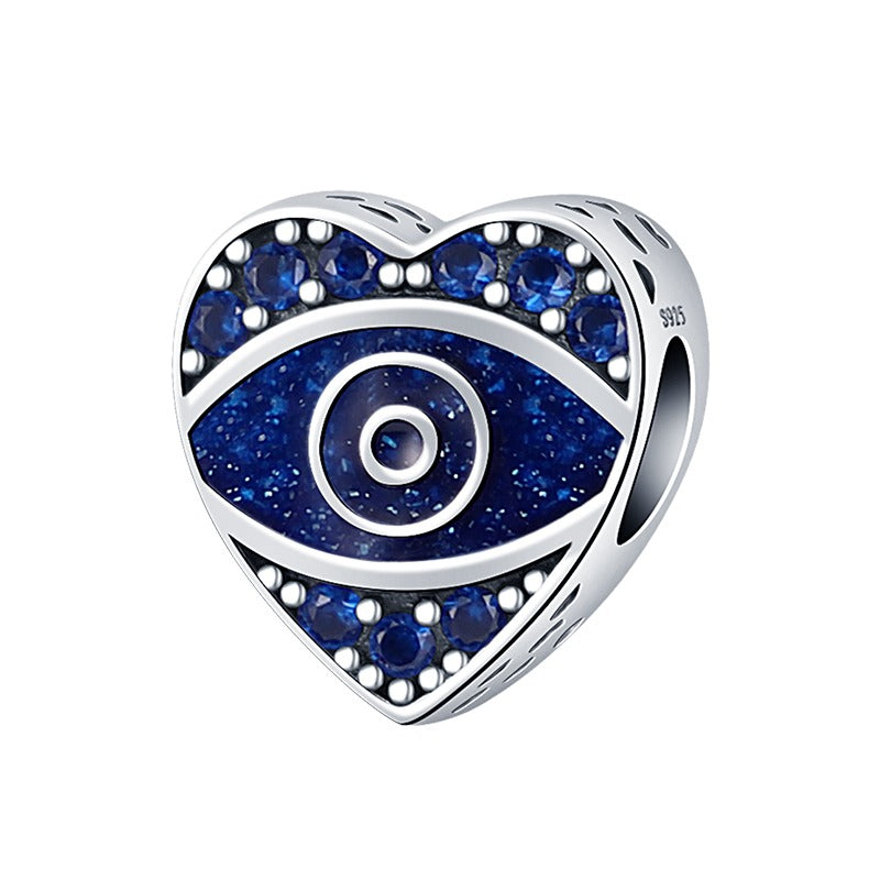 Blue Turkish Eye Heart Charm