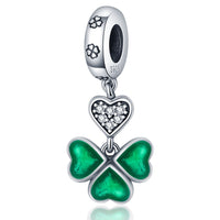 Thumbnail for Clover With Green Hearts Charm