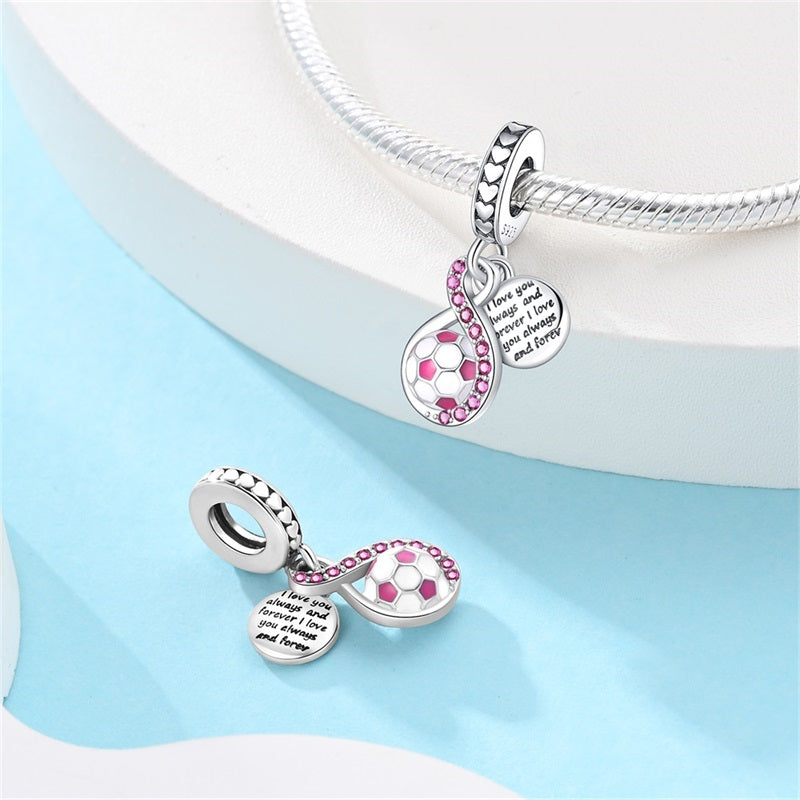 Infinity and Soccer Ball Charm