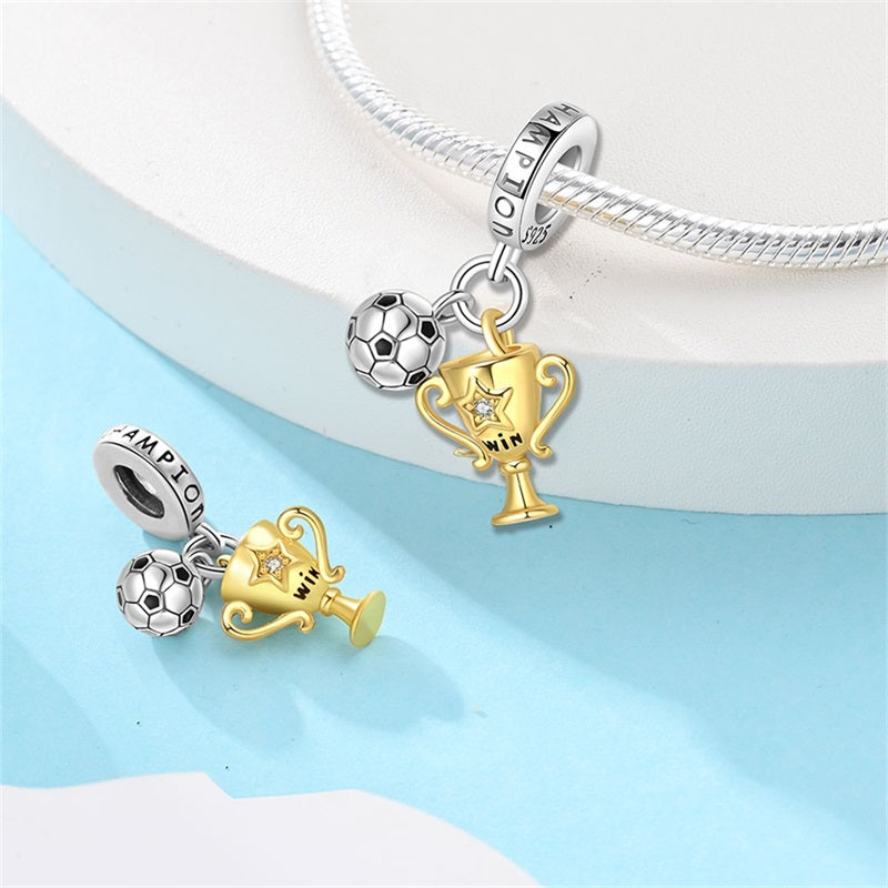 Soccer Ball and Trophy Charm