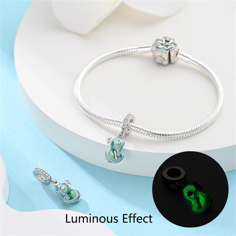 Green Seahorse Charm