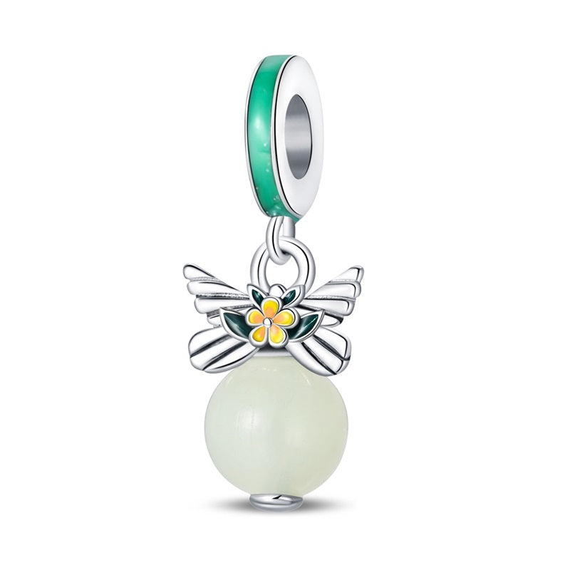 Butterfly and Yellow Flower Charm