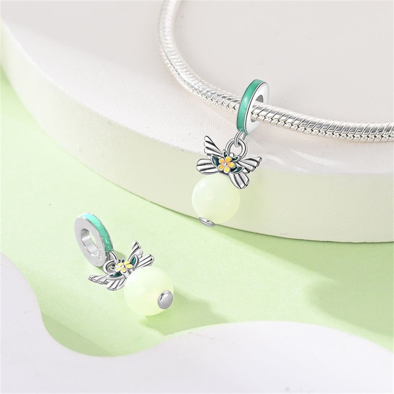 Butterfly and Yellow Flower Charm