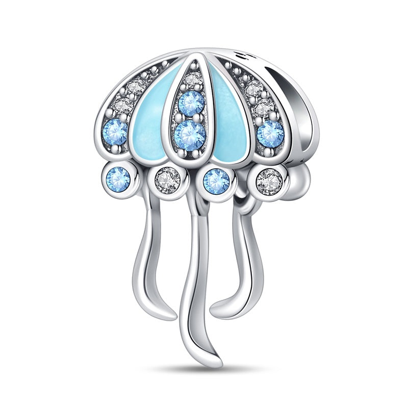 Fluorescent Blue Jellyfish Charm