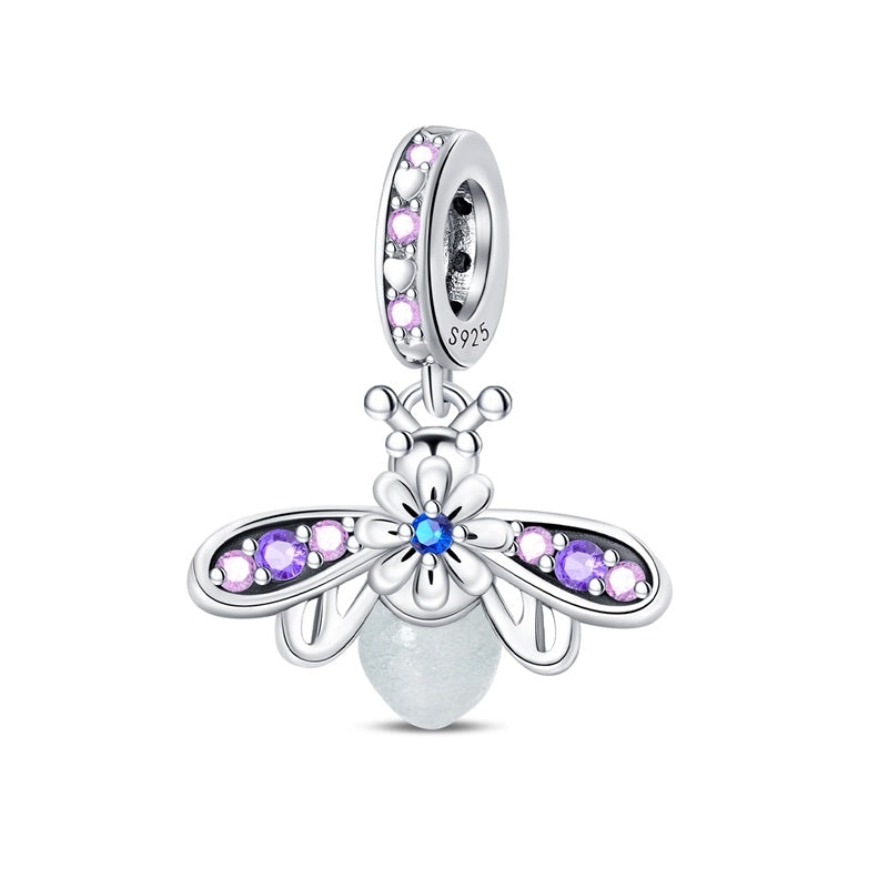 Fluorescent Purple Firefly Charm