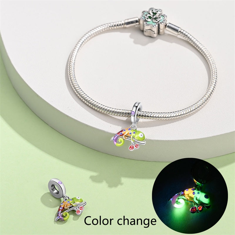 Fluorescent Green Chameleon Charm