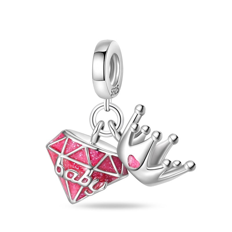 Baby Diamond and Crown Charm