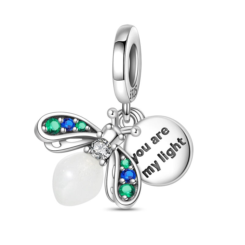 Fluorescent Firefly Charm "You Are My Light"