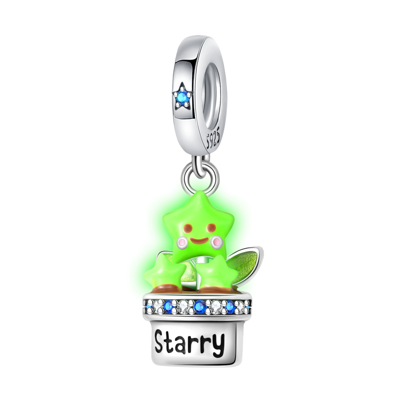 "Starry" Fluorescent Star Plant Charm