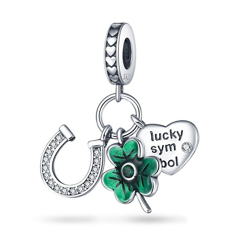 "Eternal Luck" Clover & Horseshoe Charm