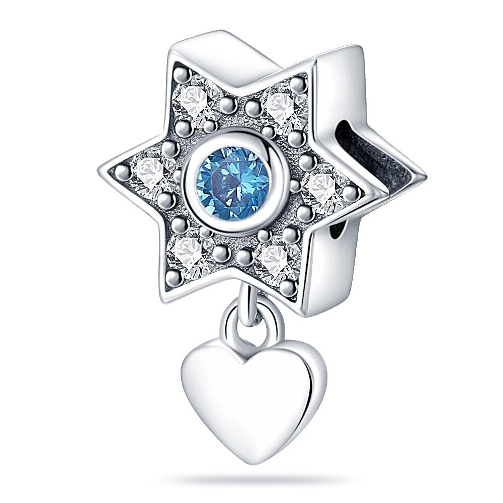 Diamond Celestial Heart and Star Charm