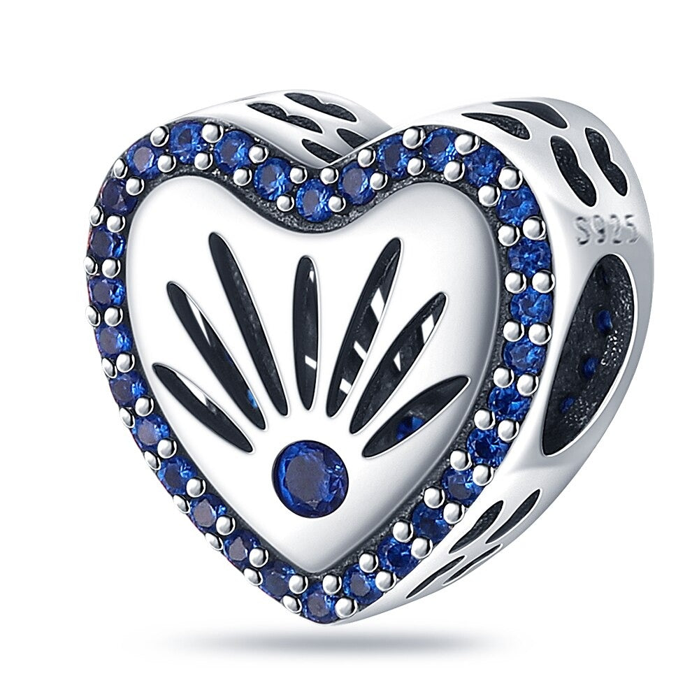 Blue Diamond Heart Charm