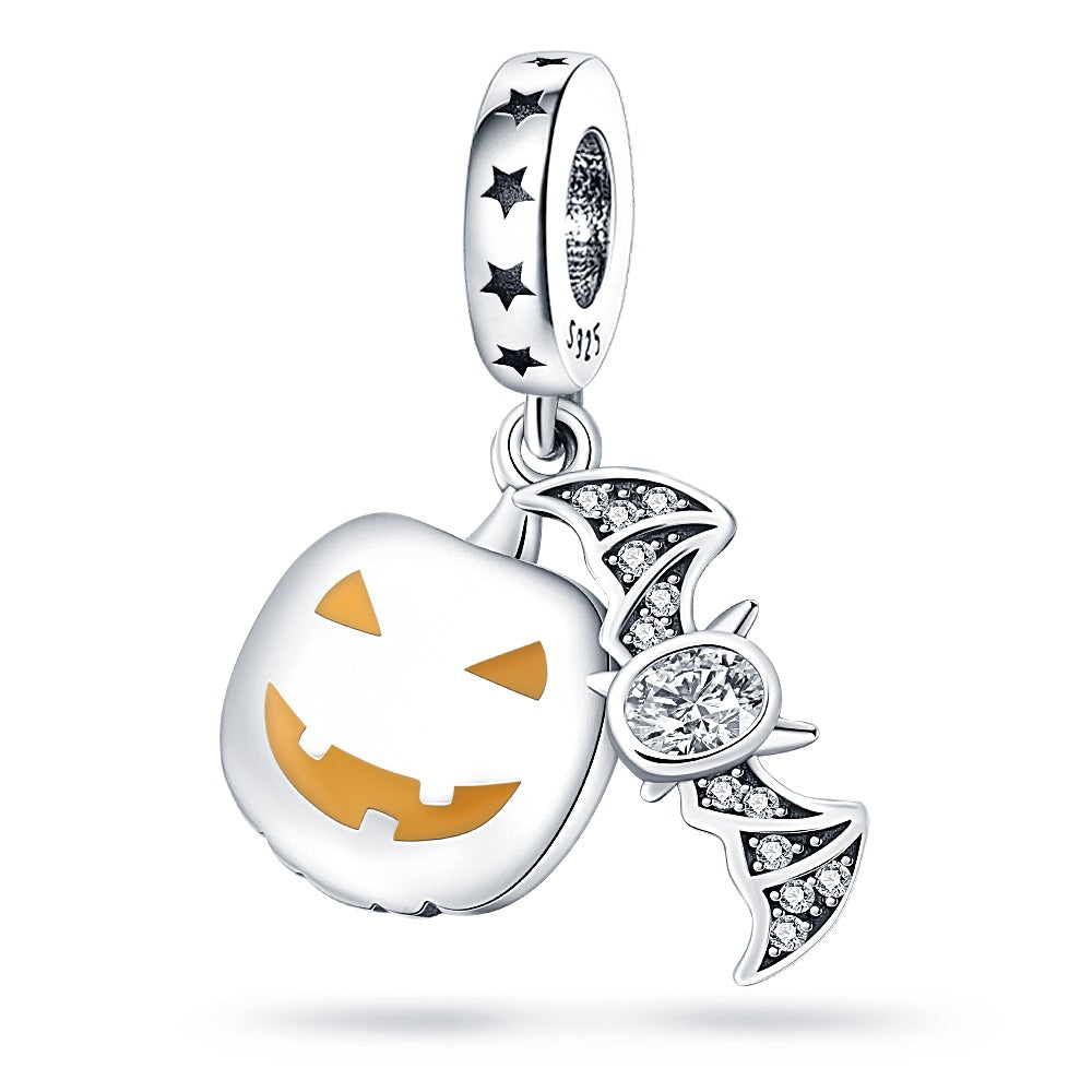 Pumpkin with Bat Charm