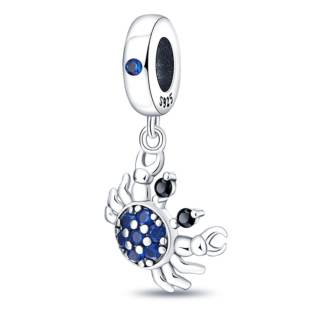 Diamond-Crusted Crab Charm