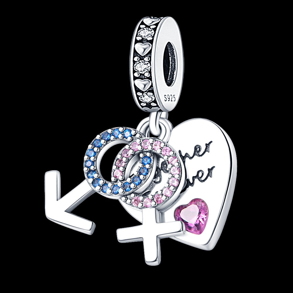 Woman and Man Heart Charm