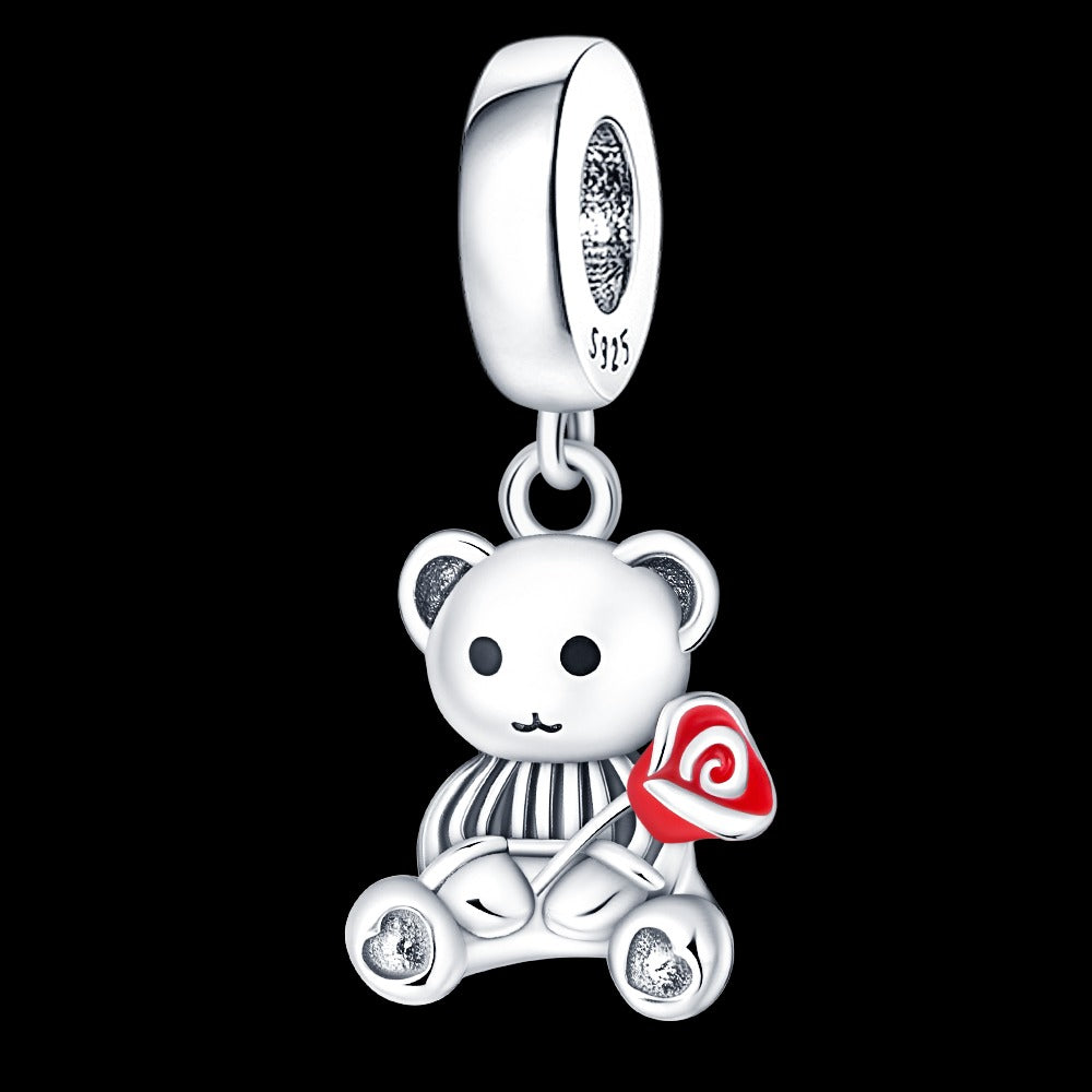 Teddy Bear with Rose Charm