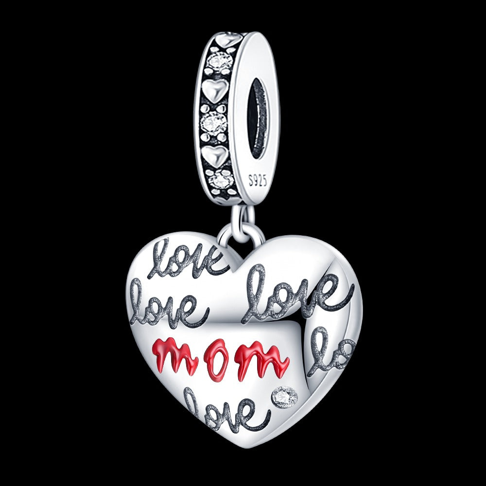 Mom Love Heart Charm