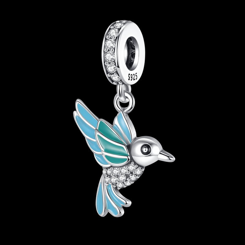 Blue Hummingbird Charm