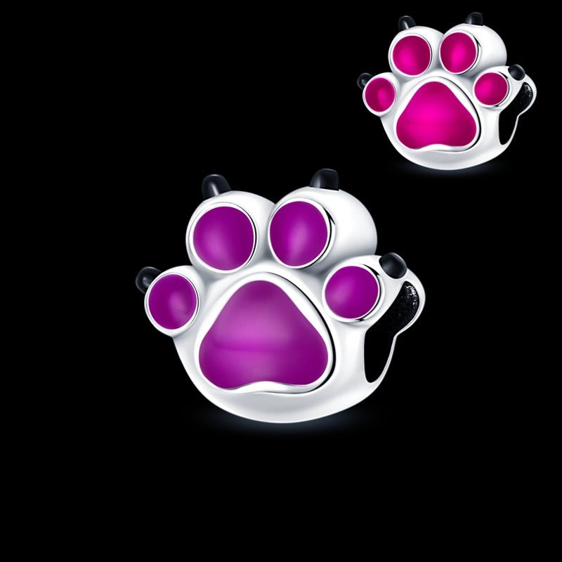 Fluorescents Purple Puppy Paw Charm