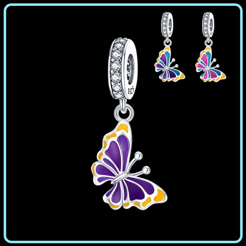 Fluorescent Colorful Butterfly Charm