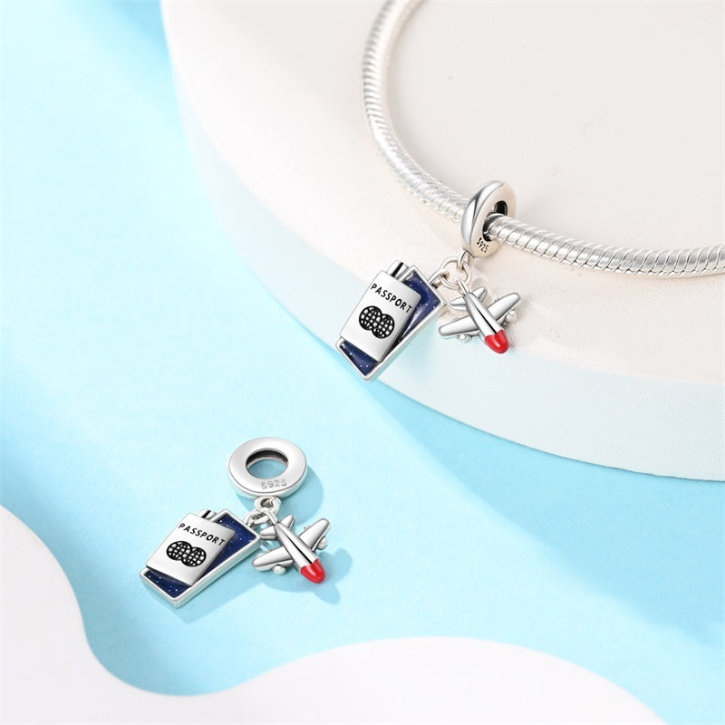 Passport and Airplane Charm