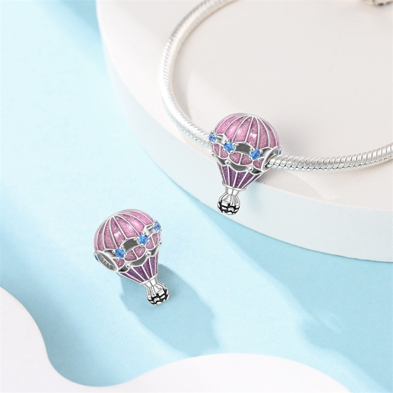 Pink Hot Air Balloon Charm