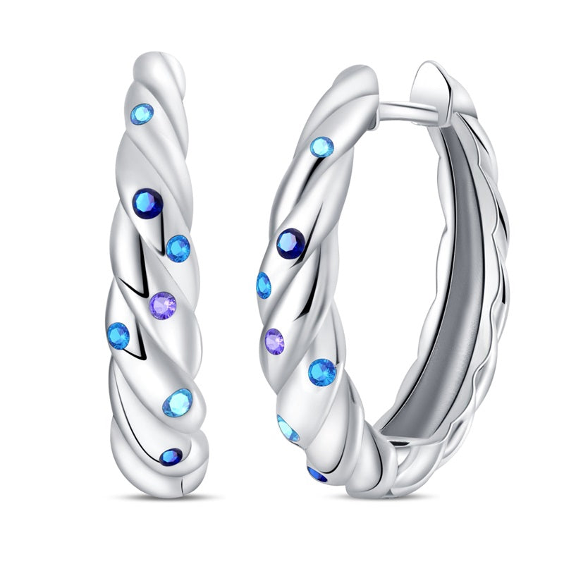 Spectral Braided Hoop Earrings