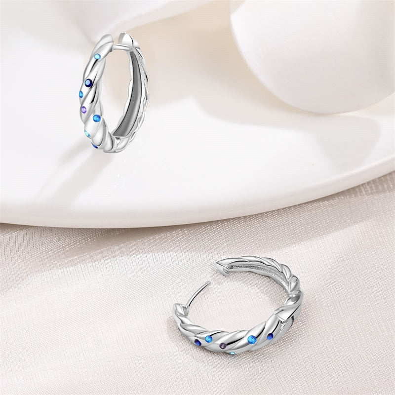 Spectral Braided Hoop Earrings