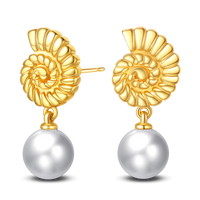 Thumbnail for Sea Snail and Pearl Earrings