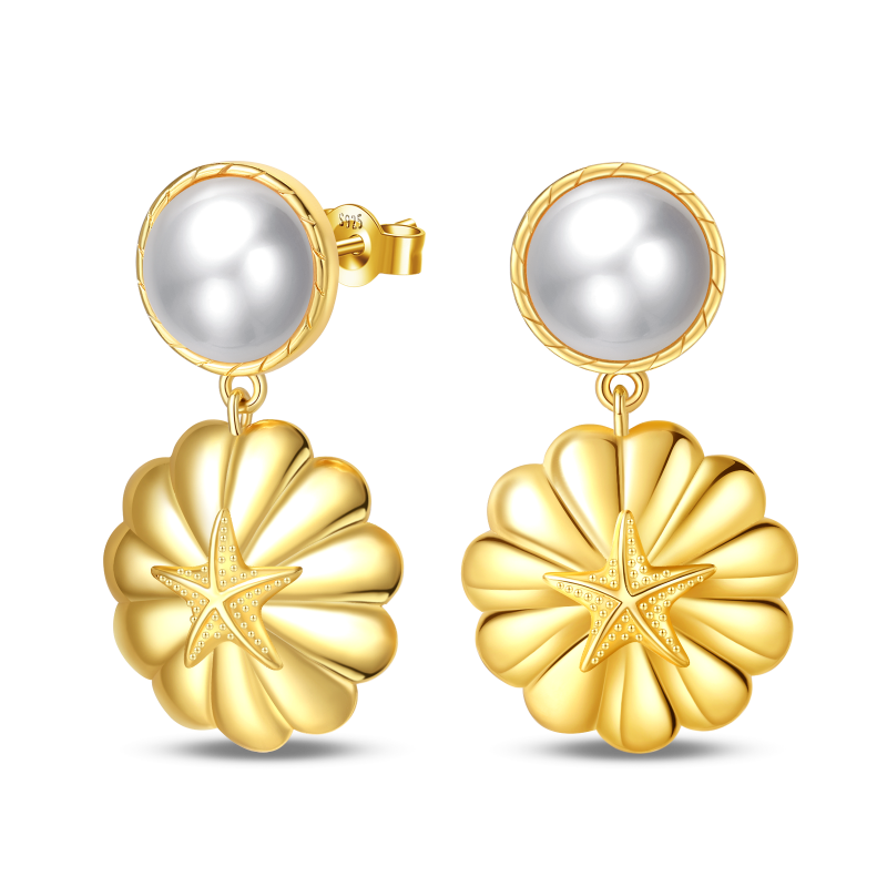 Flower and Pearl Earrings