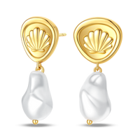 Thumbnail for Shell and Sea Pearl Earrings