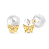 Thumbnail for Pearl and Butterfly Elegance Earrings