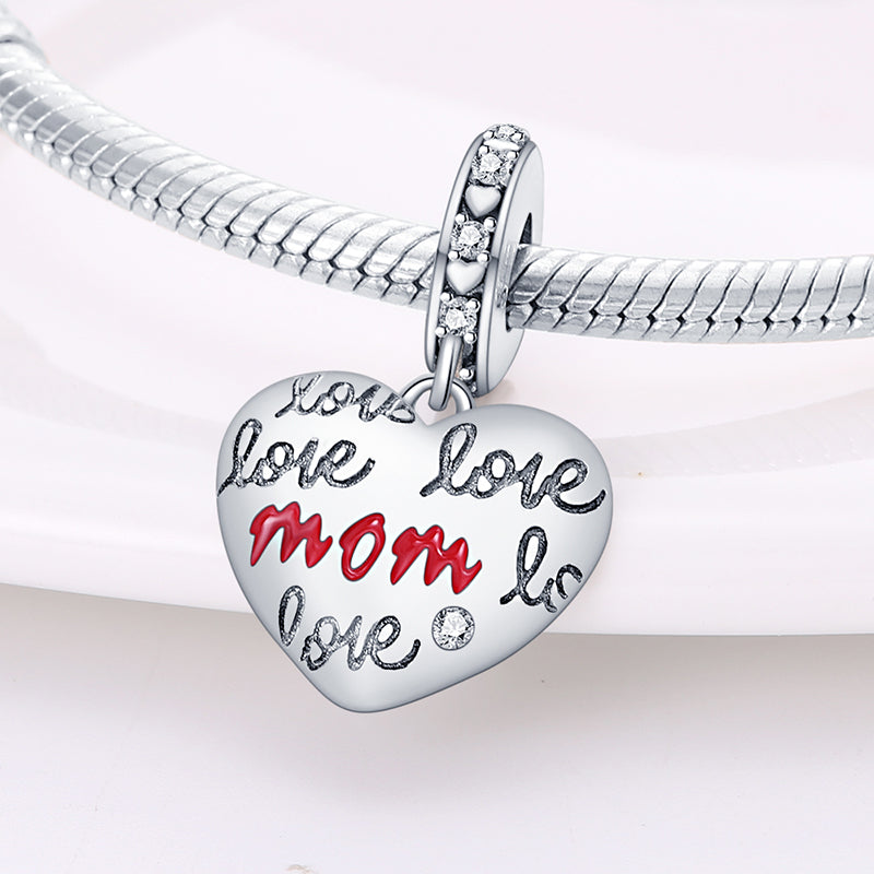 Mom Love Heart Charm