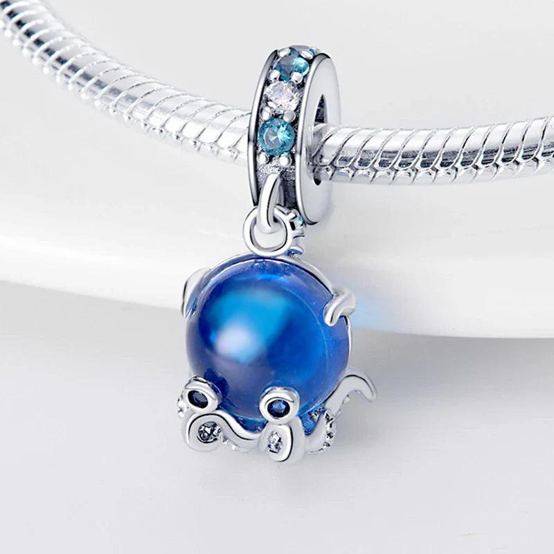 Blue Octopus Charm