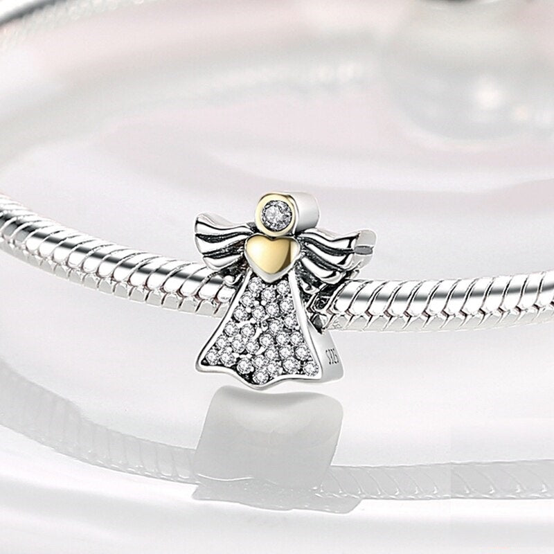 Diamond Guardian Angel Charm